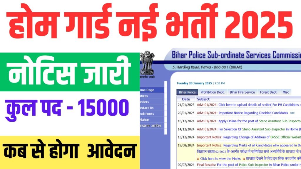 Bihar Home Guard Vacancy 2025 Notice