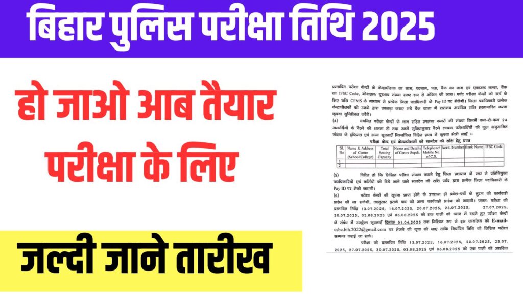 Bihar Police Constable Exam Date 2025